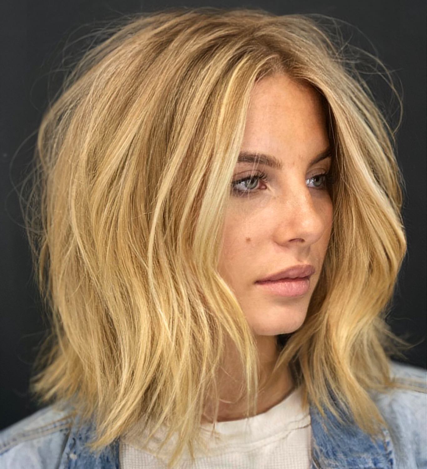 Shattered Warm Blonde Lob