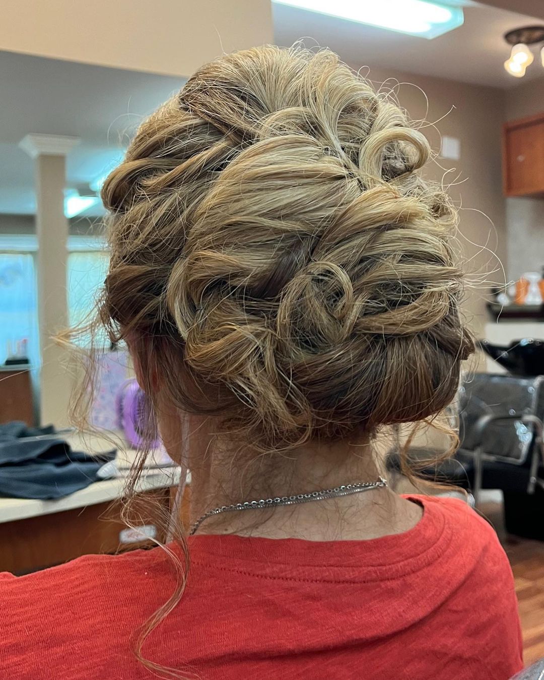 Mother-of-the-Bride Messy Curled Upstyle