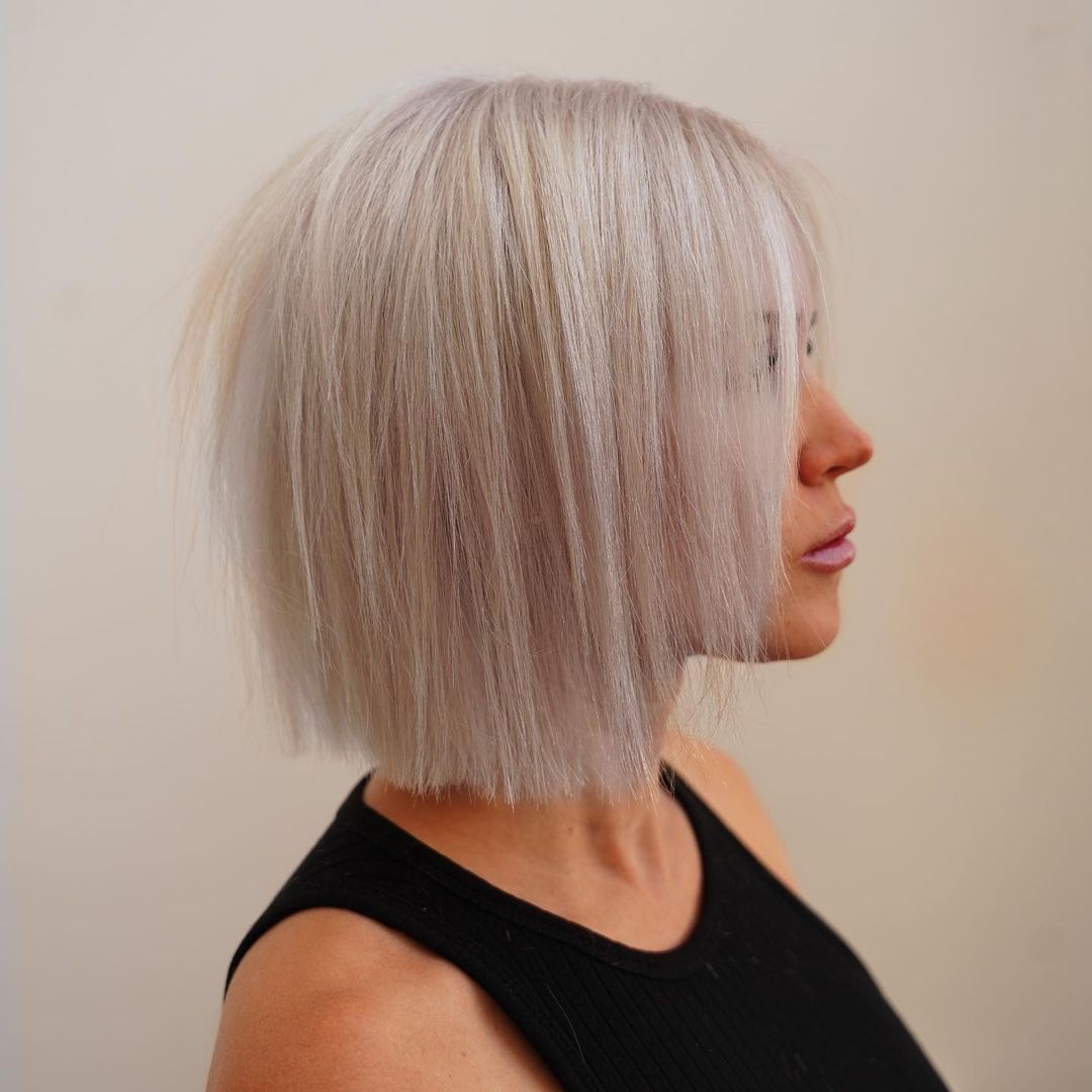 Silver Bob with Beige Lowlights