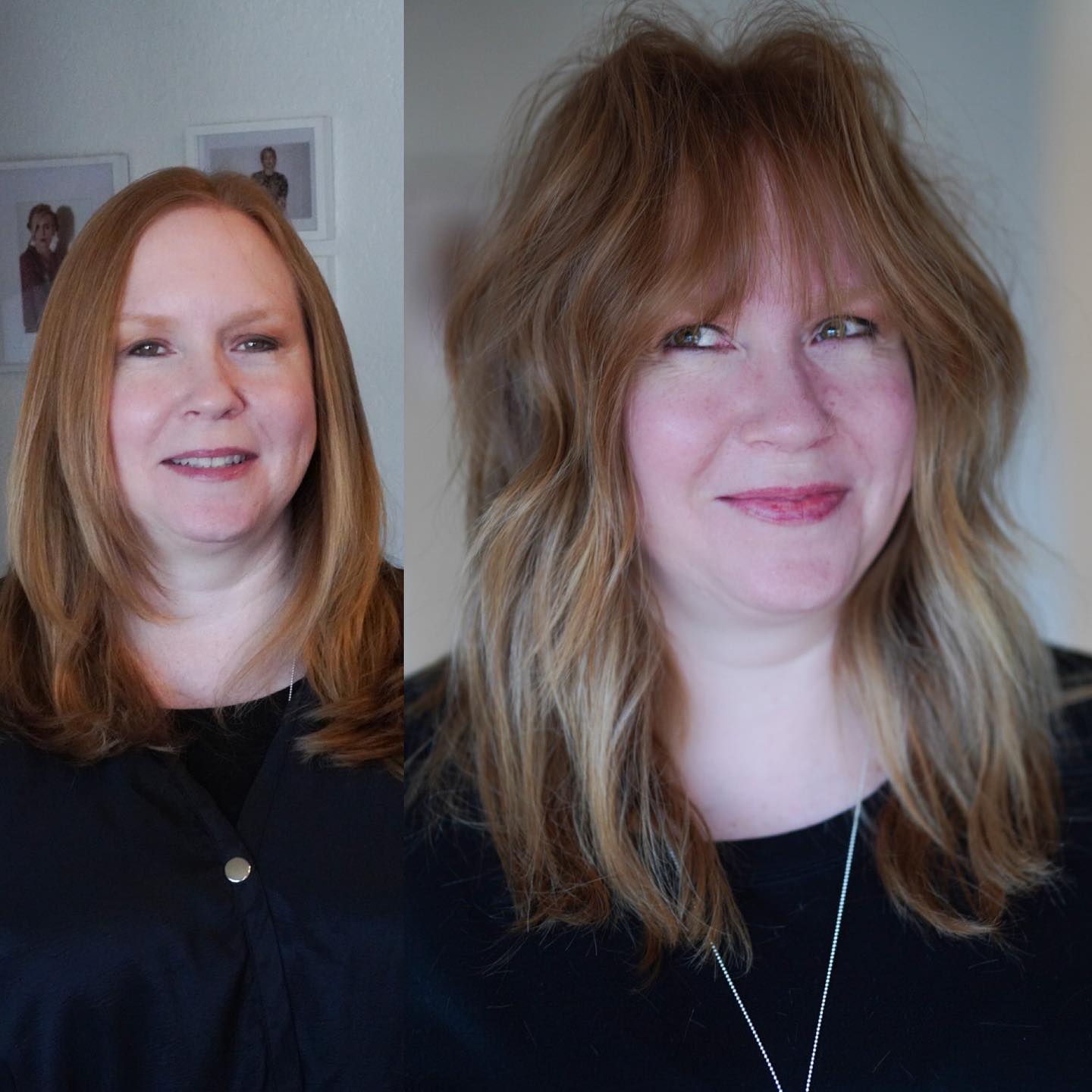 Volumized Midi Shag for Chubby Faces