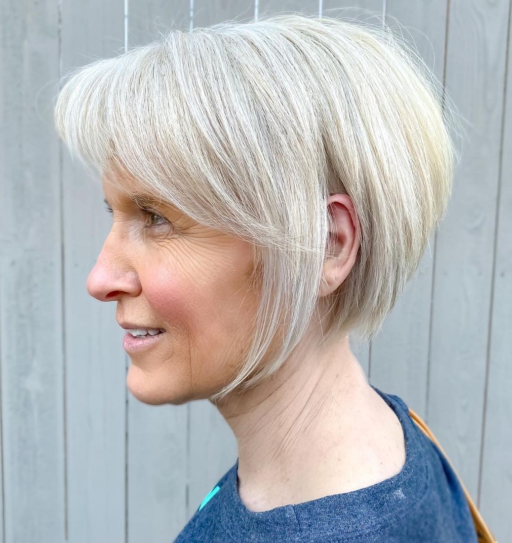 White Blonde Pixie Bob to Look Younger