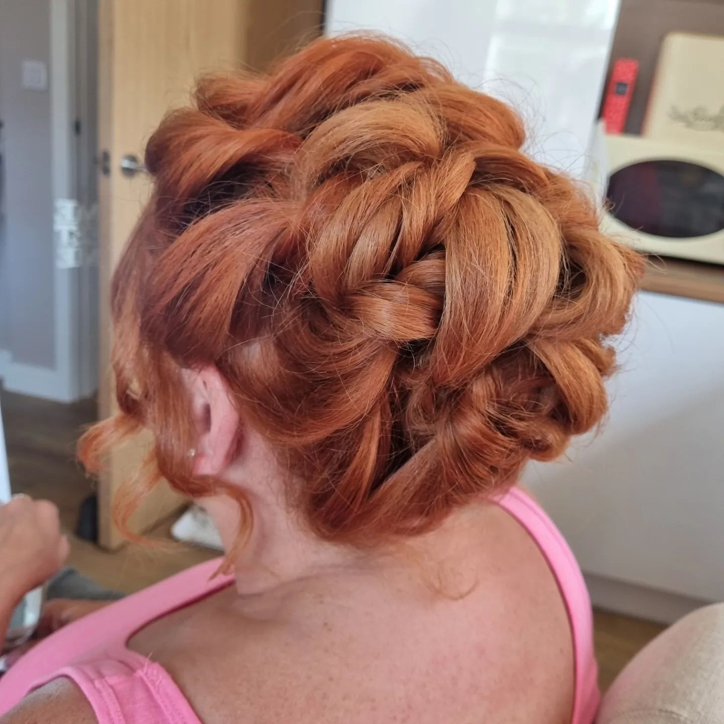 Bright Woven Thick Hair Updo