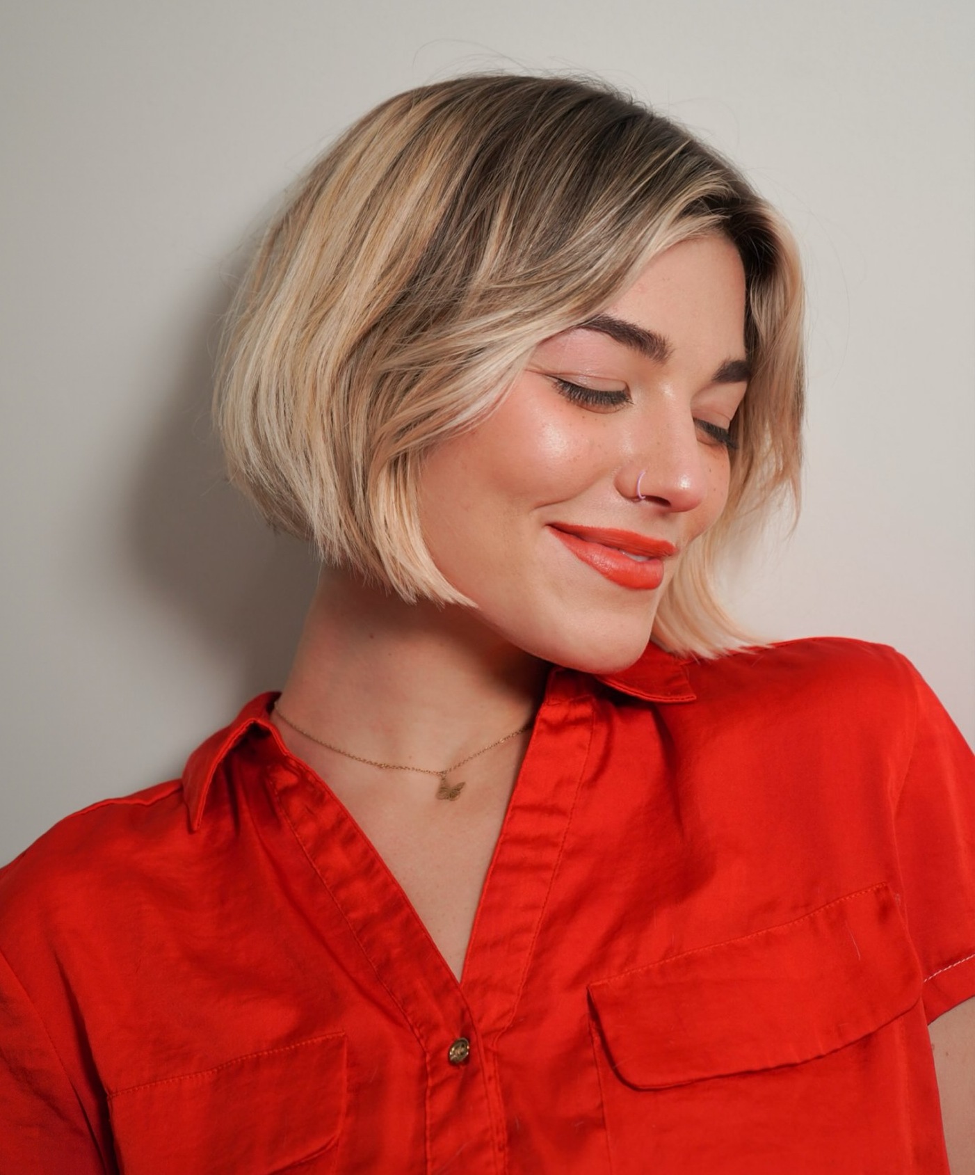 Neat Jaw-Length Bob with Face-Framing Bangs