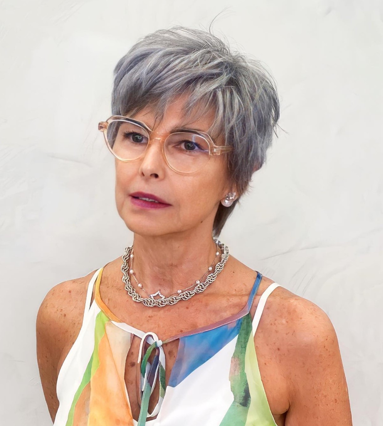 Smokey Gray Pixie Shag for Older Ladies