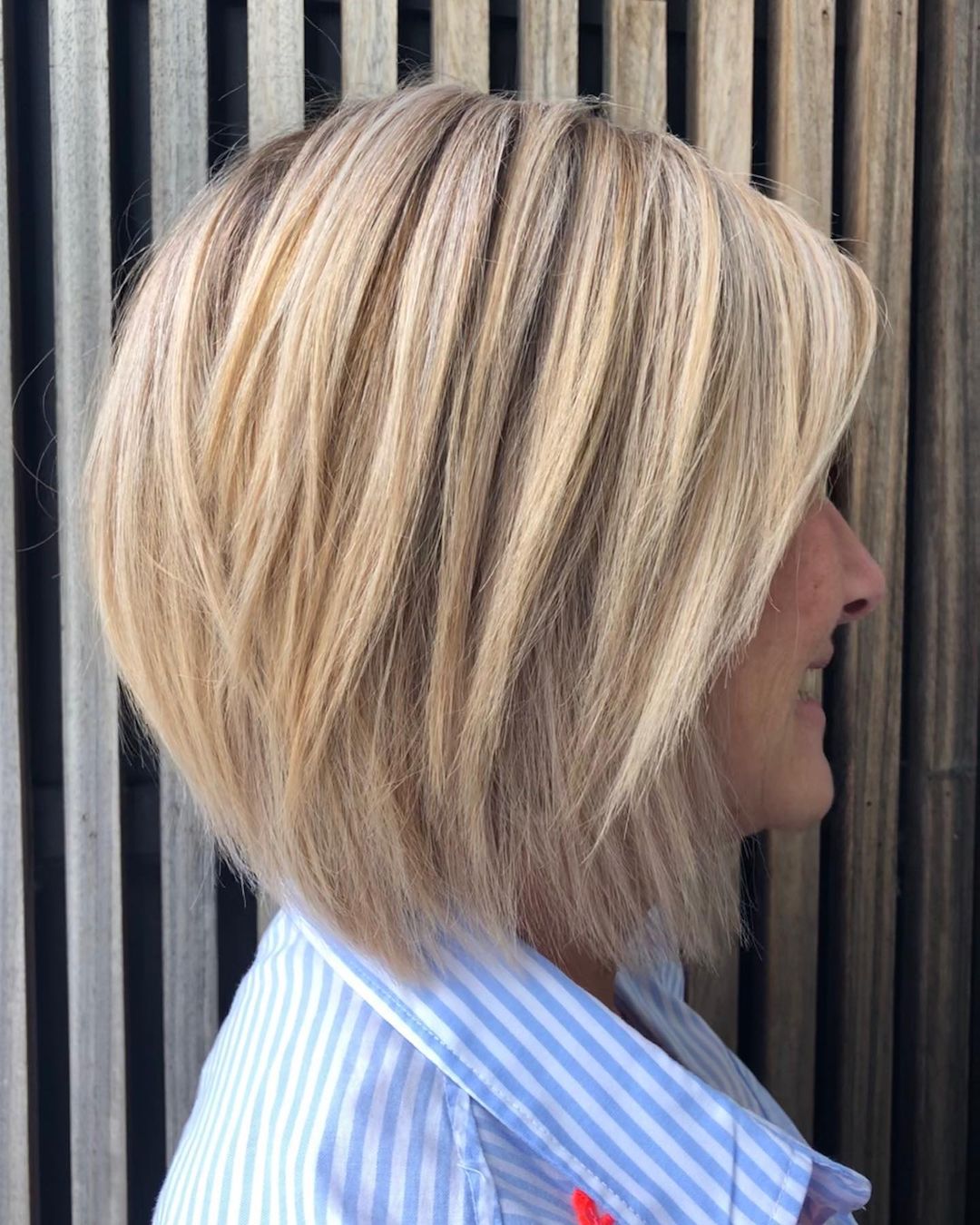 Beige Blonde Bob with Warm Pieces