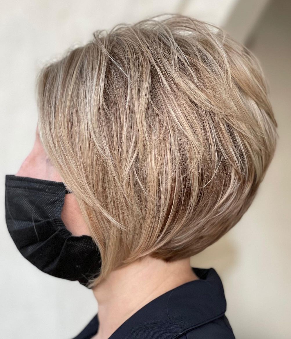 Short Layered Blonde Low-Maintenance Bob