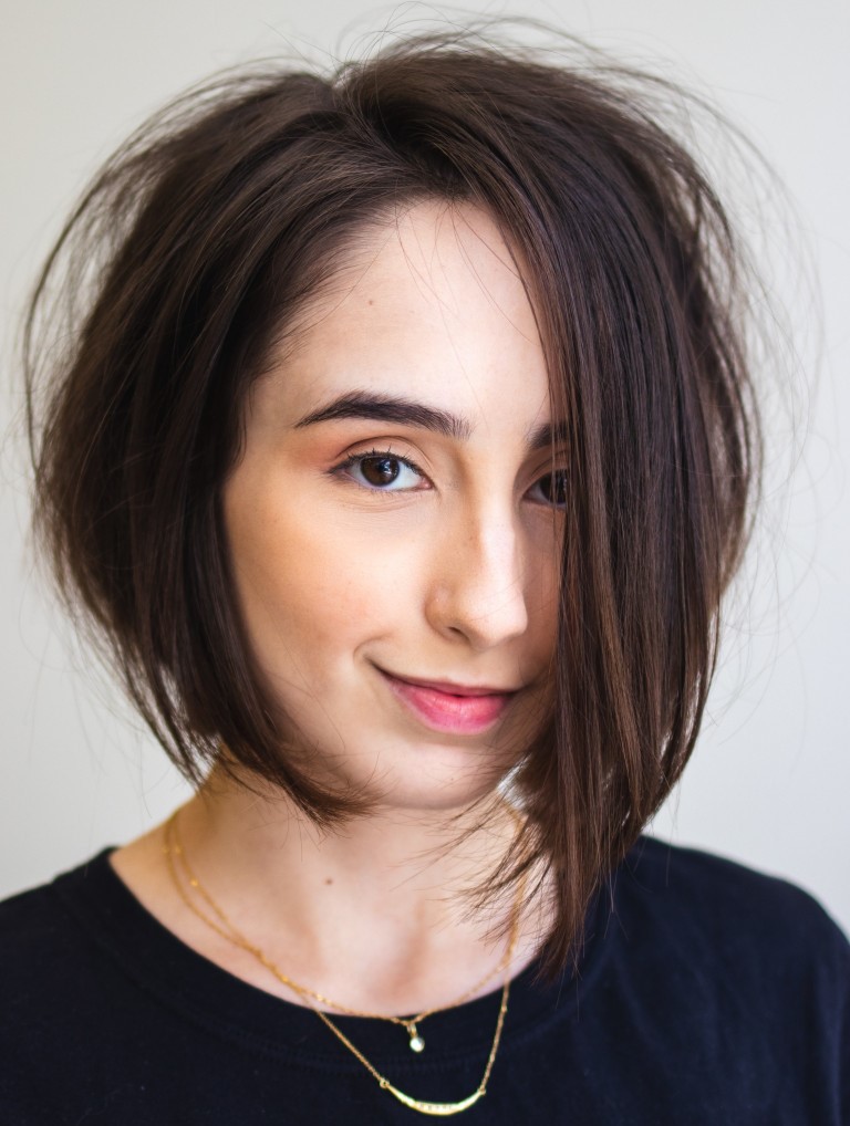 Straight Asymmetrical Wash-and-Go Bob