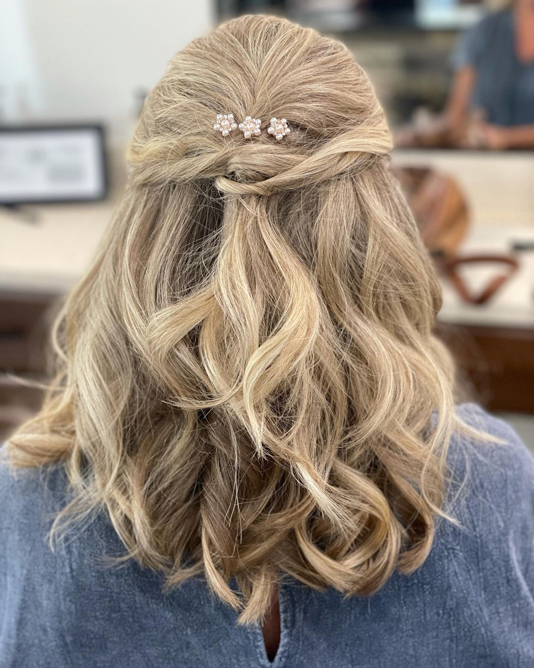 Mother-of-the-Bride Half Up Half Down Hairstyle