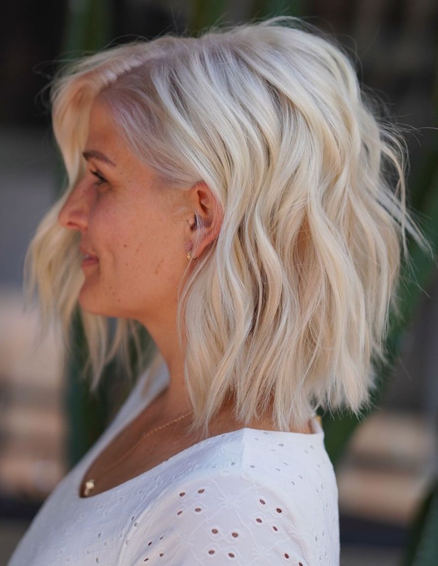 Platinum Lob with Lavender Roots