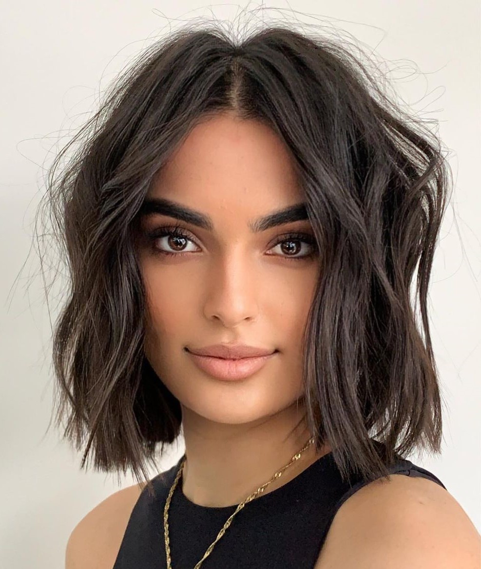 Brunette Messy Low-Maintenance Bob